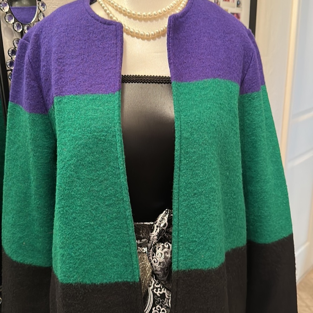 Max Studio, Color Block Open Jacket/Sweater - image 3